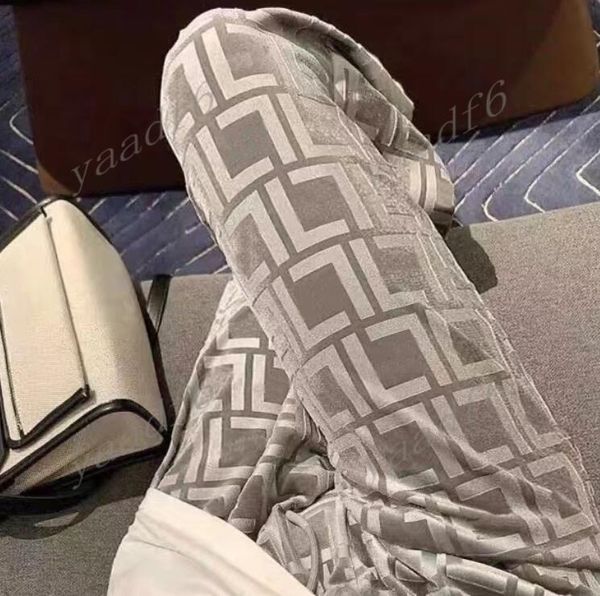 

designer 2022 new fall high-end womens pants fashion sportswear luxury velvet wide legs 3d embossed f letter comfortable and casual eu2t, Black;white