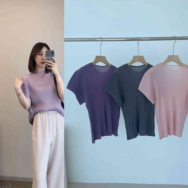 

women's t-shirt p135145kk miyake multicolor close pleated t-shirt, White