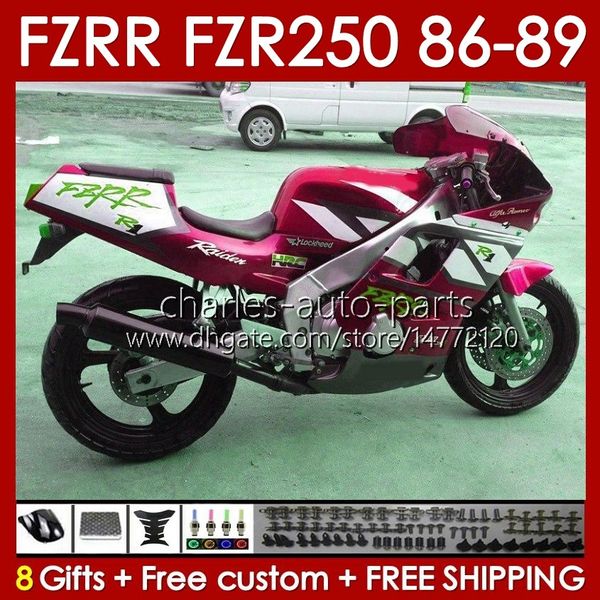 OEM Body for Yamaha FZR250R FZR250RR FZR-250R 86-89 Bodywork 142NO.112 Красный металл FZRR FZR 250R 250RR FZR-250 1986 1987 1988 1989 FZR250 FZR 250 RR 86 87 88 89 FARING FARING