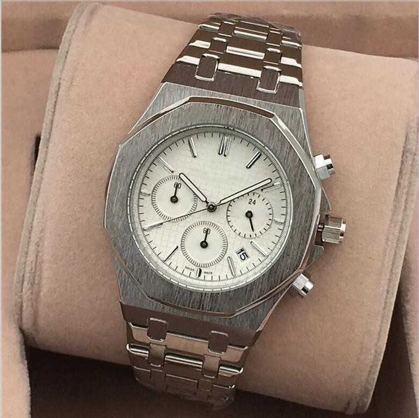 

2020 all subdials work watch mens watches stainless steel quartz wristwatches satch watch relogies for men relojes gift, Slivery;brown