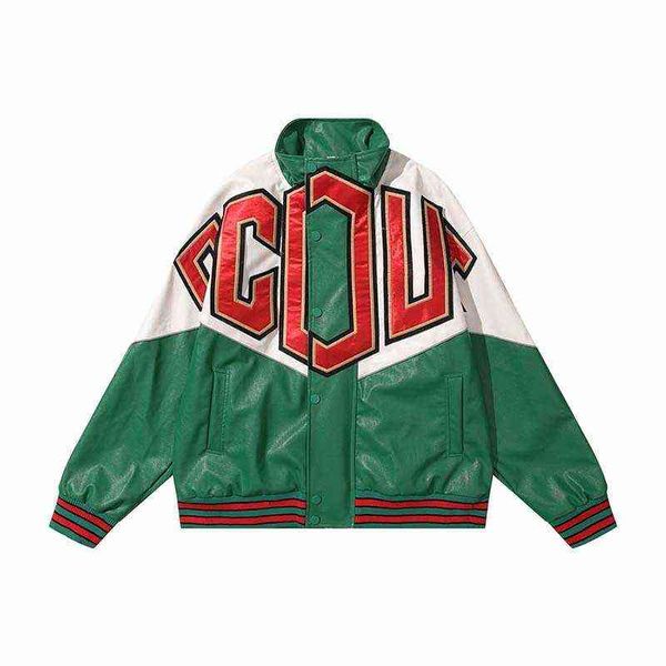 Giacche da uomo UNCLEDONJM Giacca Primavera Stilista Giacca Giacca da baseball Giacca in pelle verde Uomo Camicia abbottonata Streetwear Giacca college Uomo Cappotto Uomo 7155