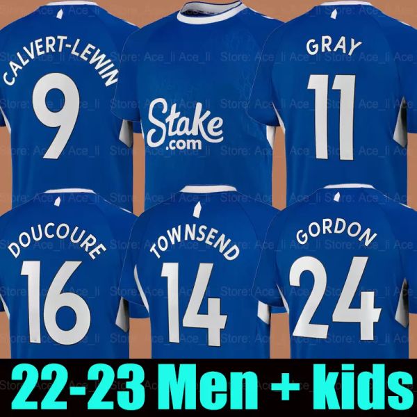 22 23 Everton Home Soccer Maglie Calvert-Lewin Grey Townsend Doucoure Y.Mina Holgate Mykolenko Gordon 2023 Away Third Football Shirt