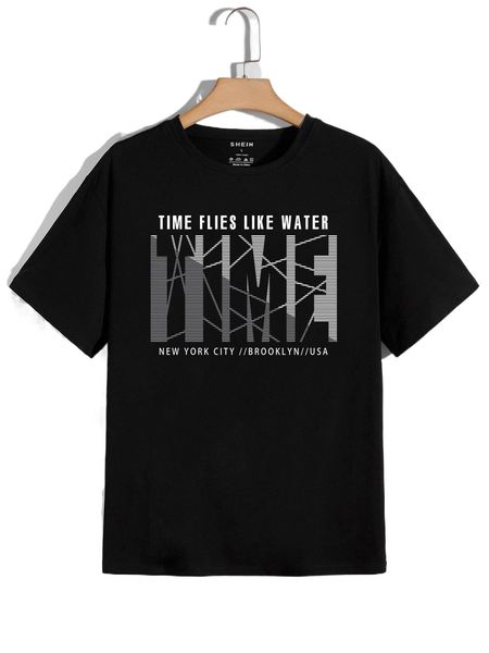 

men slogan graphic tee 18pg#, White;black