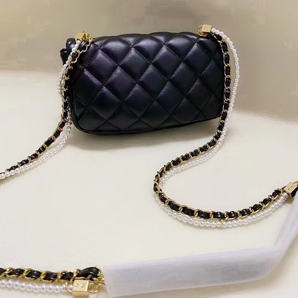 

fashion classic black shoulder bags pearl metal chain crossbody bag popular items in european and american countries