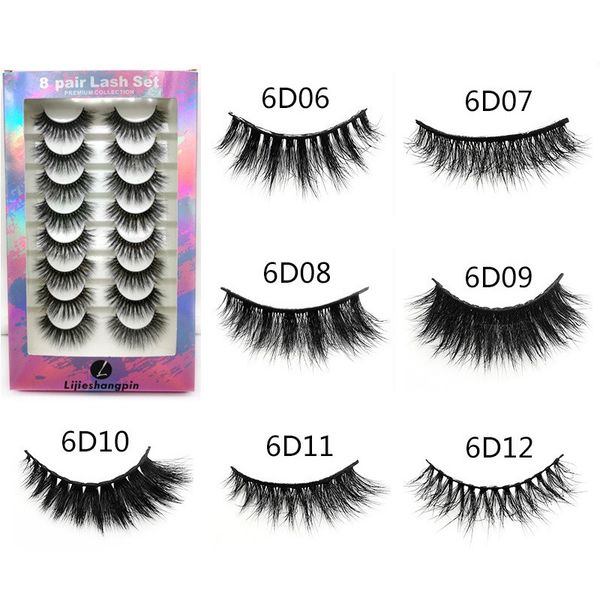 

8 pairs handmade full strip lashes faux mink eyelashes 6d lash dramatic false eyelashes eyelash extension makeup cilio