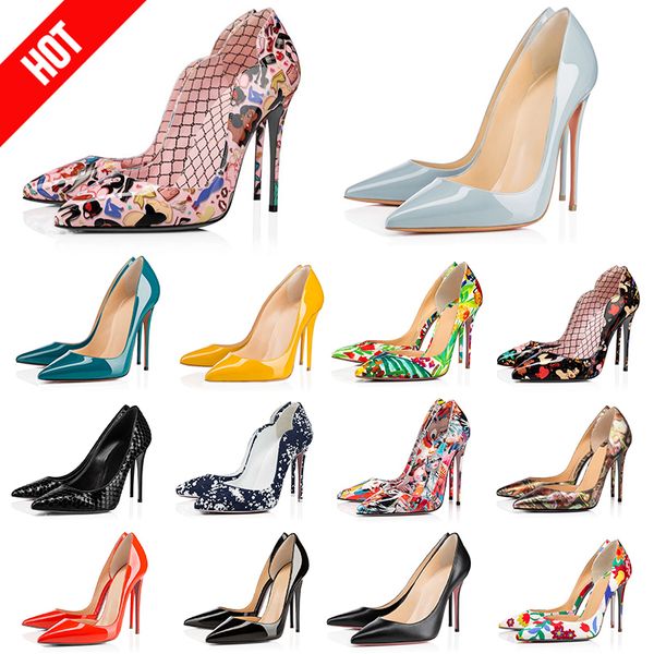 

2022 women luxury shoes designer high heels glitter rivets triple black nude pink ivory purple violet patent fashion dress party wedding sho