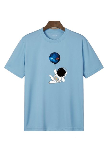 

men astronaut and planet print tee t7k4#, White;black