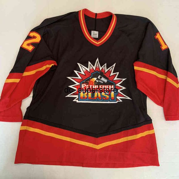 a buon mercato personalizzato CCM BETHLEHEM BLAST RICAMATO / patch BLACK Hockey Jersey Stitch aggiungere qualsiasi numero nome MEN KID HOCKEY JERSEYS XS-5XL