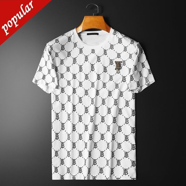 

factory direct sales fashion trend short sleeves 2022 summer men's personalized printing slim fitting sleeve t-shirt youth mercerized c, White;black