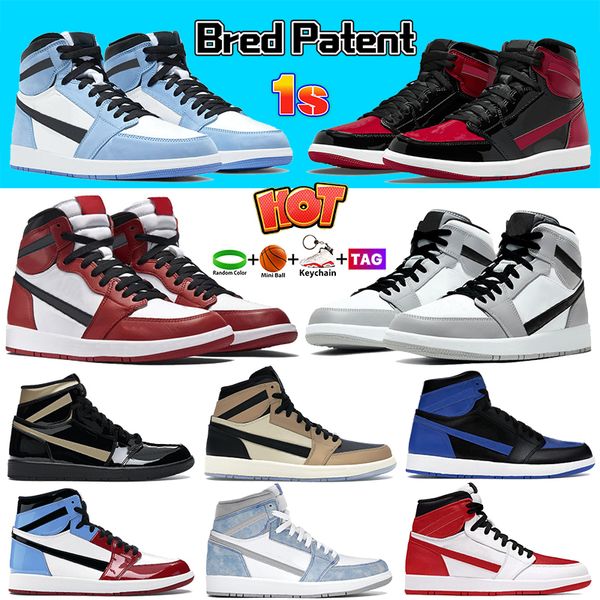 

1 1s royal patent bred high men basketball shoes university blue unc bordeaux dark mocha mid light smoke grey 2.0 mens women designer