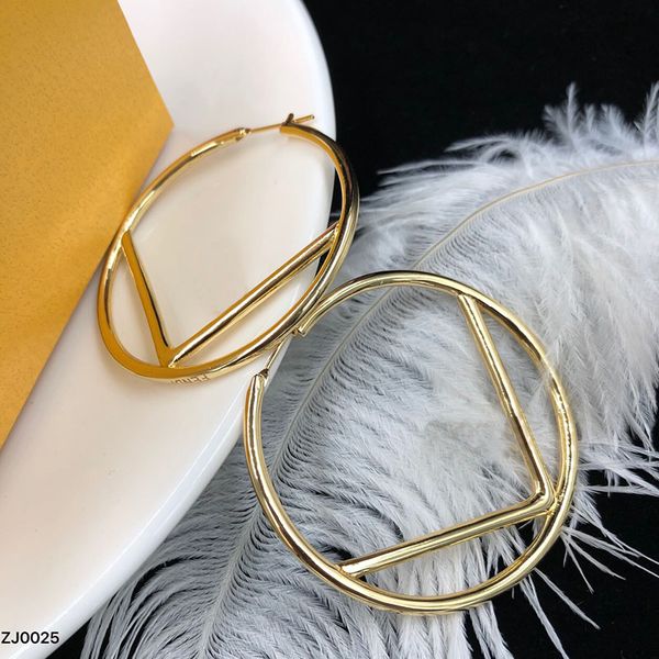 

jewelry luxury designers charm earrings hoop women's big circle letters european and american style super fan social party celebrity st, Golden;silver