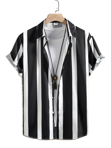 

men color block high low shirt without tee 57tp#, White;black