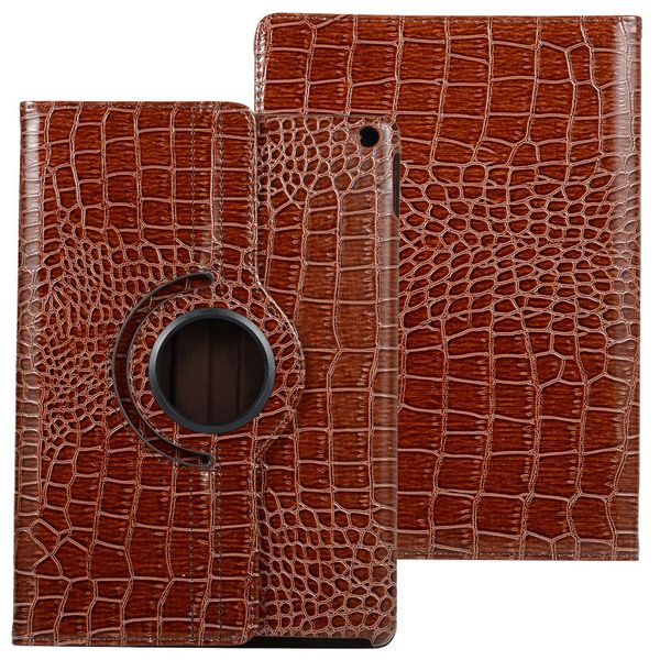 Designer Ipad Caso Flip Wallet Bright Crocodile Grãe PU Couro de 360 ​​graus Casos de tablet para Apple Pro 12,9 