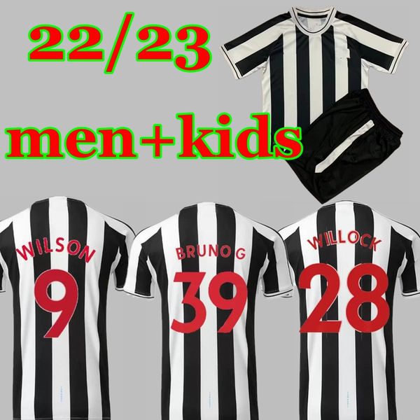 

newcastle wilson saint-maximin bruno g. 2022 2023 soccer jersey retro trippier murphy shelvey 22 23 football shirt kids kit shearer wood tar, Black;yellow