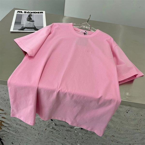 

home spring summer correct edition pink embroidered letters men's and women's same t-shirt short sleeve fashion, White