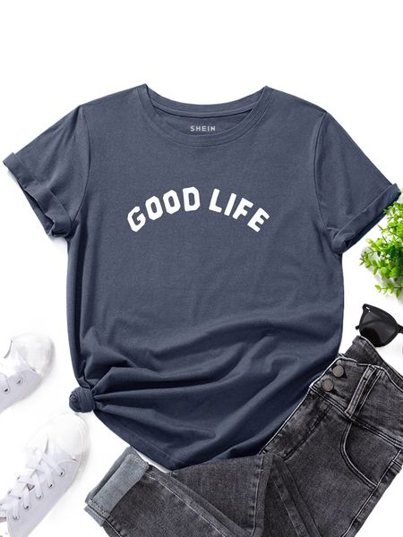 

letter graphic round neck tee j2wq#, White