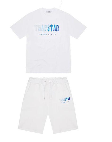 

trapstar london t shirt chest white-blue color towel embroidery mens shorts casual street shirts british fashion brand suits wlw9, White;black