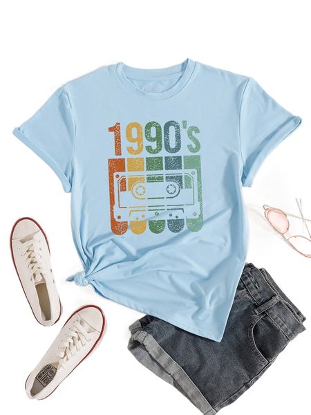 

number & tape print tee 60yc#, White