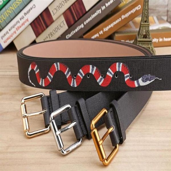 

green color designer belts fashion snake animal pattern buckle belt mens womens belt ceinture not with box as gi246n, Black;brown