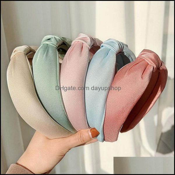 

headbands hair jewelry 2021 vintage sponge cloth knot bezel hairband women clips accessories headband opaska do dhigp, Silver