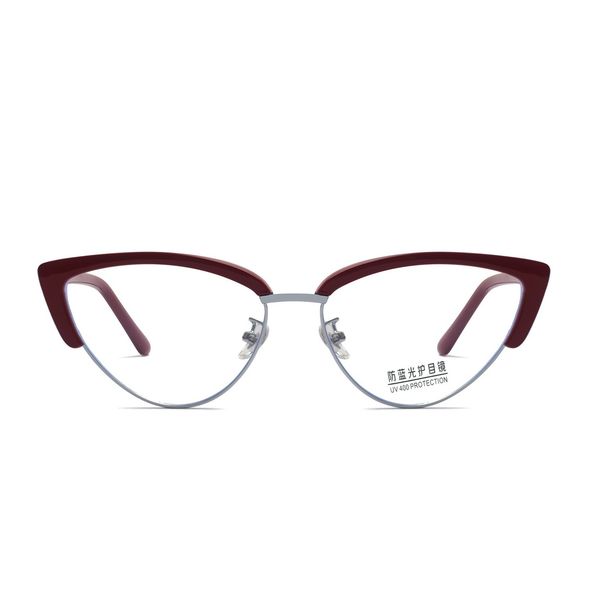 

2023 anti-blue glasses frame new metal retro cat eye fashion eyebrows for men women male female the united states of america usa botern, Silver