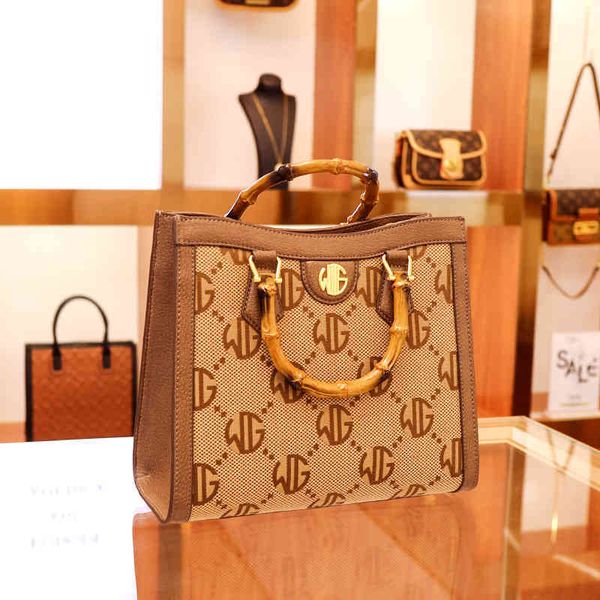 

handbags 2022 spring new women's bamboo handbag high sense one shoulder messenge