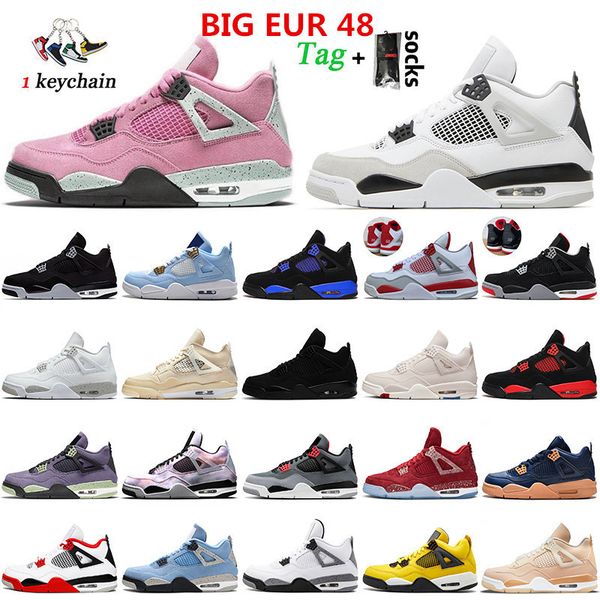 

big eur 48 designer jumpman 4s basketball shoes military black canvas cat university pink blue thunder canyon purple red metallic women men