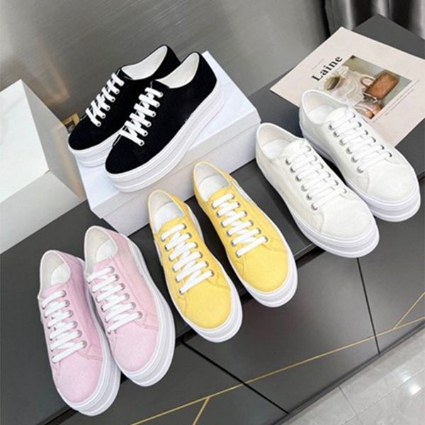 

2022 women's breathable canvas height increasing shoes designers classic luxury fashion platform shoes for girl women famous brand whol, Black;white