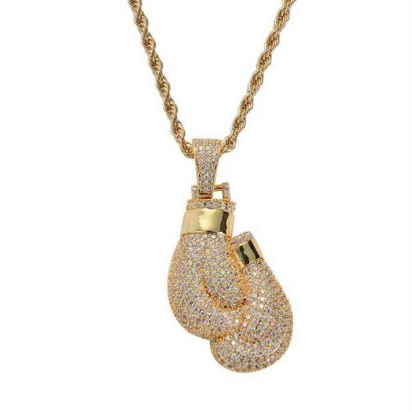 HOP HIP BOXING LOVE DIAMIDOS Diamantes de colares pendentes para homens Mulheres Religião Cristianismo Colares de luxo Jóias Gold Copper ZIR238O
