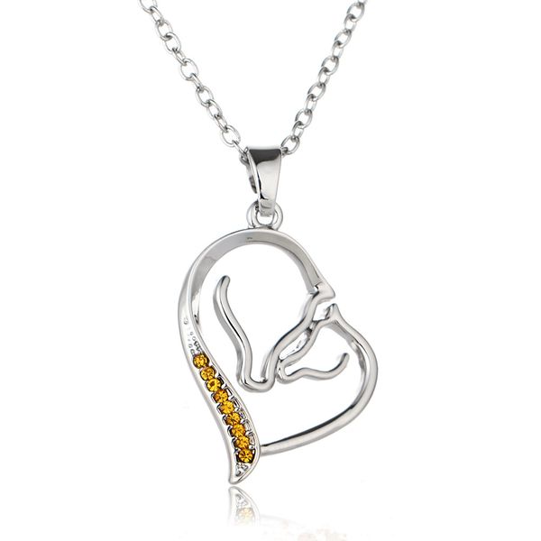 

fashion designers accessories korean style selling mothers day personalized heart-shaped creative double horse family crystal simplicity all, Silver