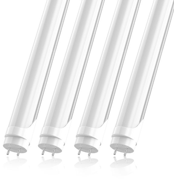 Lagerbestand in den USA: T8 G13 LED-Lampen, 4 Fuß, 22 W, 5000 K, kaltweiß, Röhrenlichter, 4 Fuß, mattierte Abdeckung, Leuchtstofflampe, Vorschaltgerät, Bypass, doppelseitige Stromversorgung