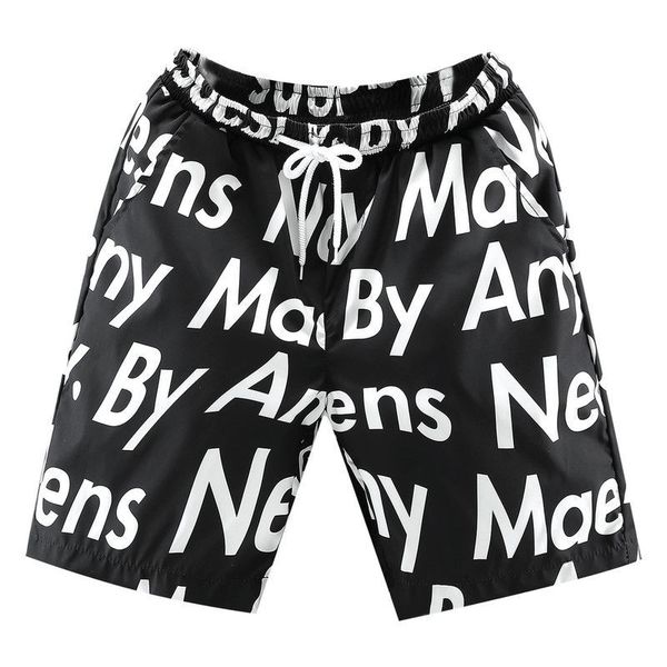 

men's shorts summer men pants lightweight breathable casual sports letter print wear five-cropped korean fashion pant for adult, White;black