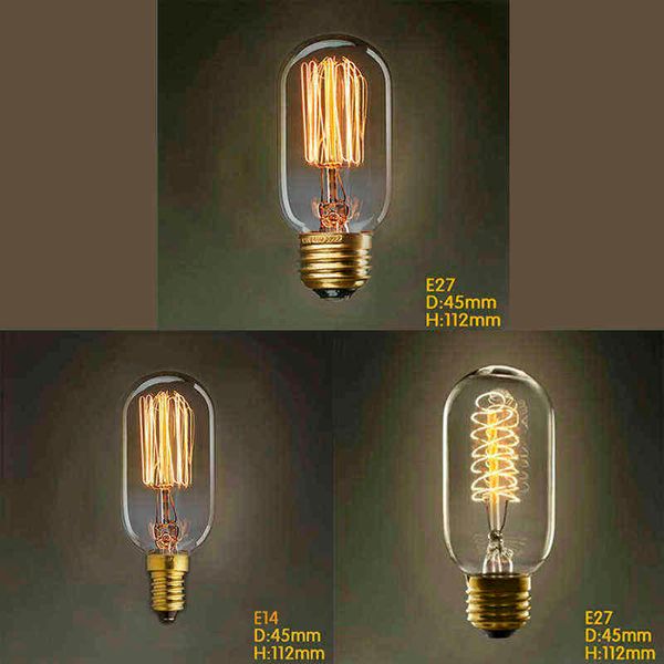 T45 Vintage Edison-Glühbirne Wolfram 220V-240V 40W E27 antike Edison-Glühbirne H220428