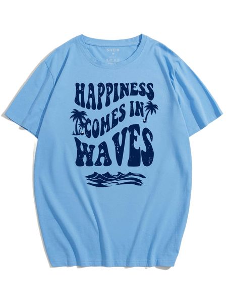 

men tropical and slogan graphic tee b7iw#, White;black