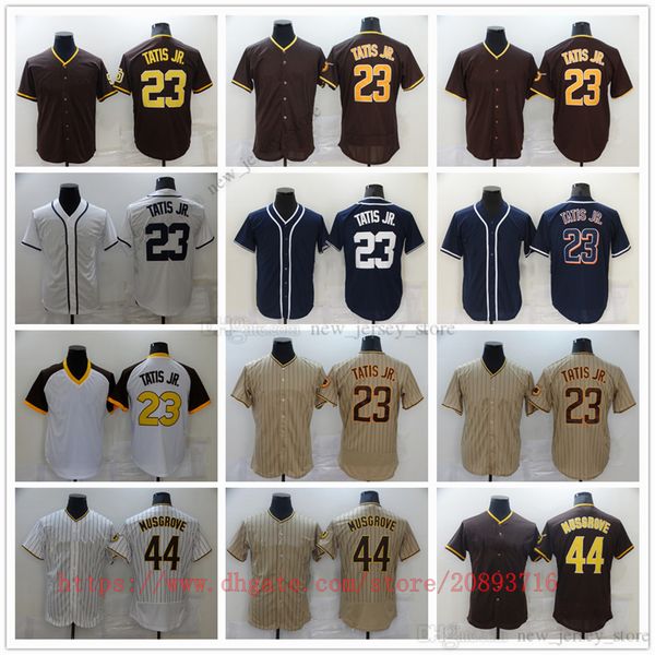 Filme College Baseball usa camisas costuradas 23 Fernandotatisjr 44 Joemusgrove Slap todo o nome do número costurado fora de venda esportiva respirável de alta qualidade