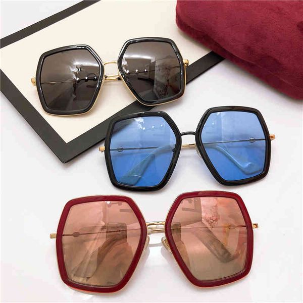 

g family women's polygon nini red same of gg0106s2022 brand fashion design trendy sunglasses factory direct sales, White;black