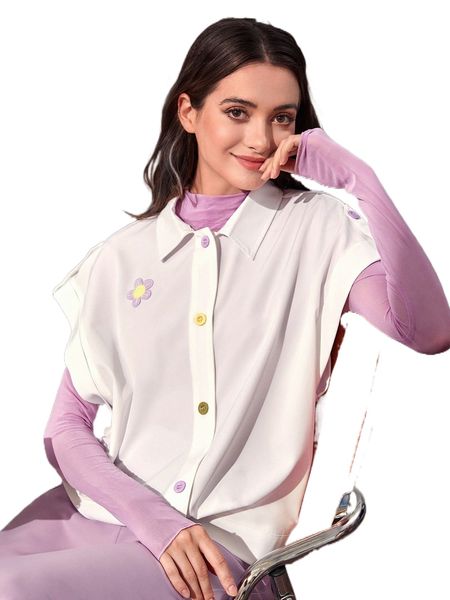 

applique epaulettes design dolman sleeve coat w567#, Black