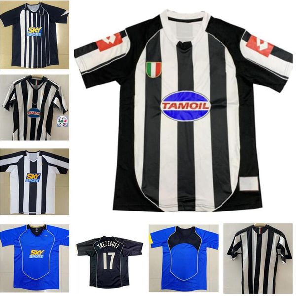 

2001 2002 2004 2005 del piero ibrahimovic retro soccer jersey 04 05 trezeguet emerson nedved zambrotta classic vintage football shirt, Black;yellow