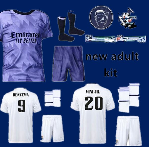 

2022 2023 benzema soccer jersey 22 23 football shirt vini alaba tchouameni camavinga modric vinicius real madrids rudiger fans men kids kit, Black;yellow