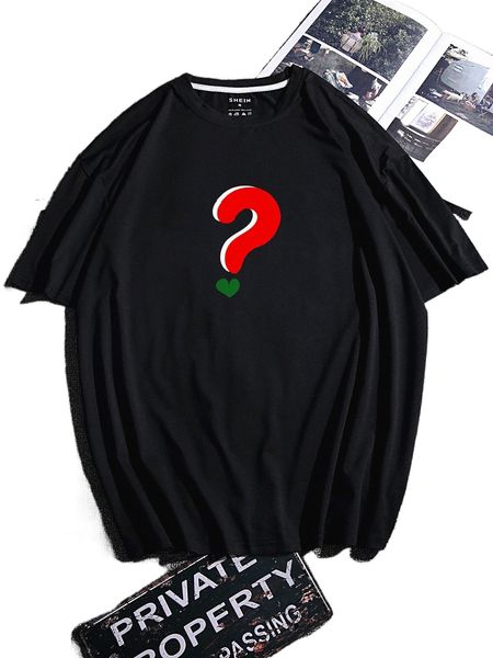 

men question mark print tee 16tx#, White;black