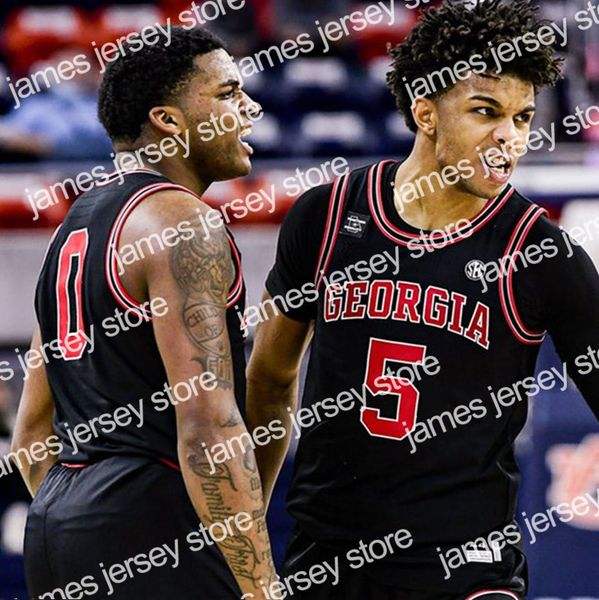 

mens 2022 georgia bulldogs uga college basketball jersey nicolas claxton anthony edwards jaxon etter jordon harris jaykwon walton admiral, Black