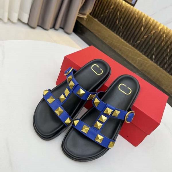 

2022 designer women sandals sandals velcro classic slippers real leather slides platform flats shoes sneakers boots with dustbag by new01 15, Black