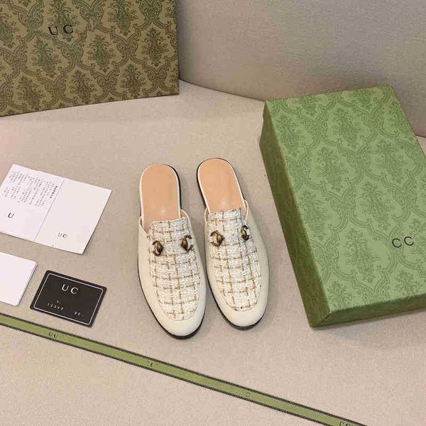 

half slipper sandals 2022 new baotou muller shoes women's casual buckle embroidered lazy shoes outlet_qxz3, Black