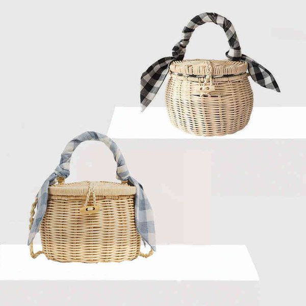 

evening bag summer rattan woven straw basket bag mini crossbody bags sea beach holiday handbag for woman designer 20220607