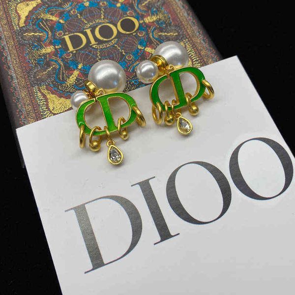 

factory outlet letter pig nose female high version silver needle fashion earrings, Golden