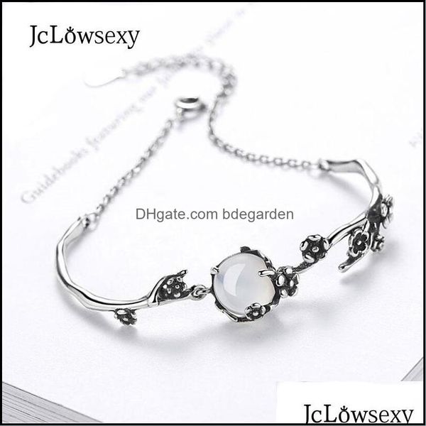

link chain bracelets jewelry link jclowvintage fashion thai sier bracelet white moonlight stone plum flower 925 sterling dhmju, Black