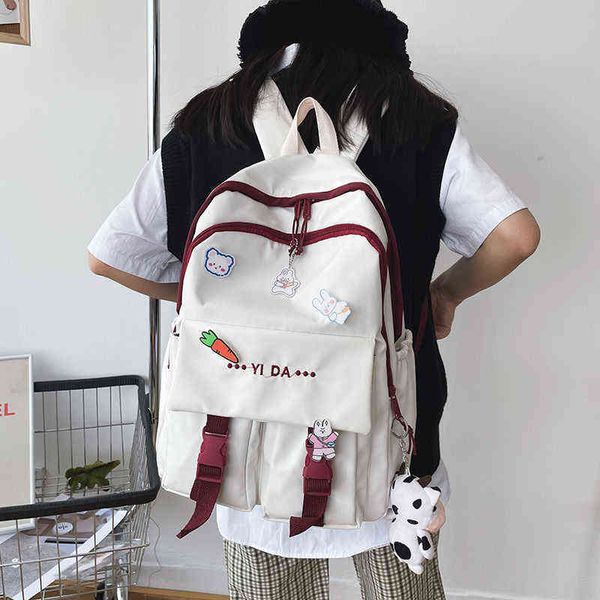 Mochila bolsas escolares fofas para meninas adolescentes Mulheres Student Bookbags High School Schão 220628