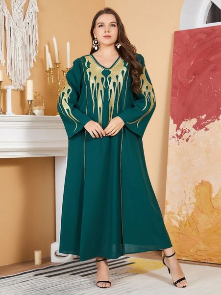 

plus fire embroidery contrast piping belted dress l1vf#, Black
