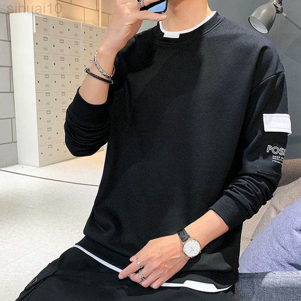 

white clothing men sweaters print letter fitness men hoodies dress no hood hiphop zipper sweatshirts men homme 4xl l220730, Black