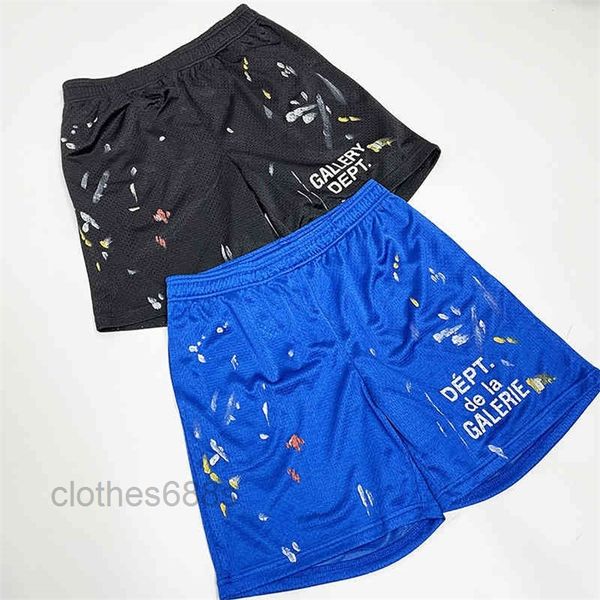 

mens shorts galleryes short deptss shorts pants designer fashion high street speckle hand-painted printed mesh shorts men's sports casu, White;black